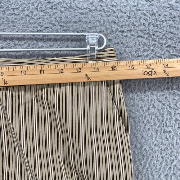 Chicos Pants Womens 0.5 US 6 Brown Striped Stretch Wide Leg Stretch Capri Casual - Picture 8 of 12